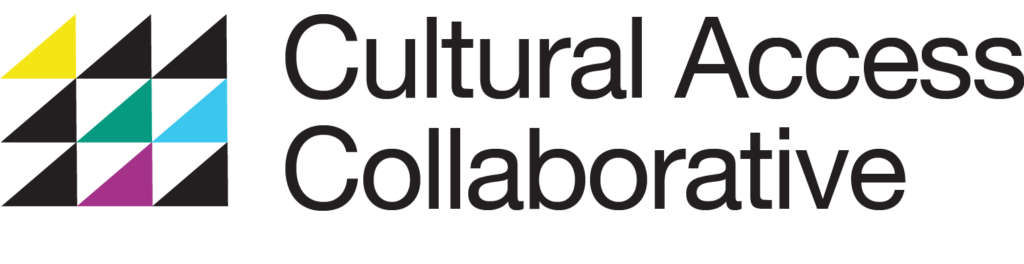 Logo: a three by three grid of colorful triangles, next to the words CULTURAL ACCESS COLLABORATIVE.